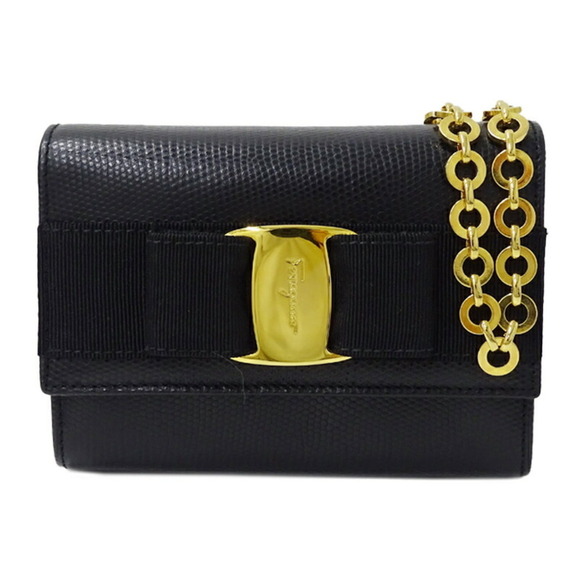 SALVATORE FERRAGAMO Black Leather Shoulder Bag - Picture 1 of 10